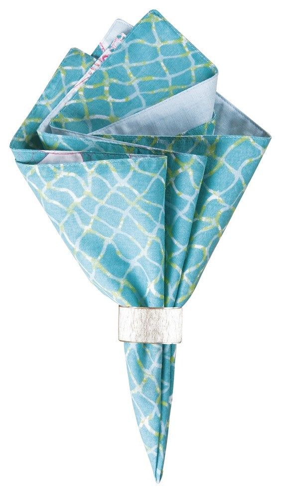 St. Kitts Reversible Cloth Dinner Napkins Reversible Set of 4