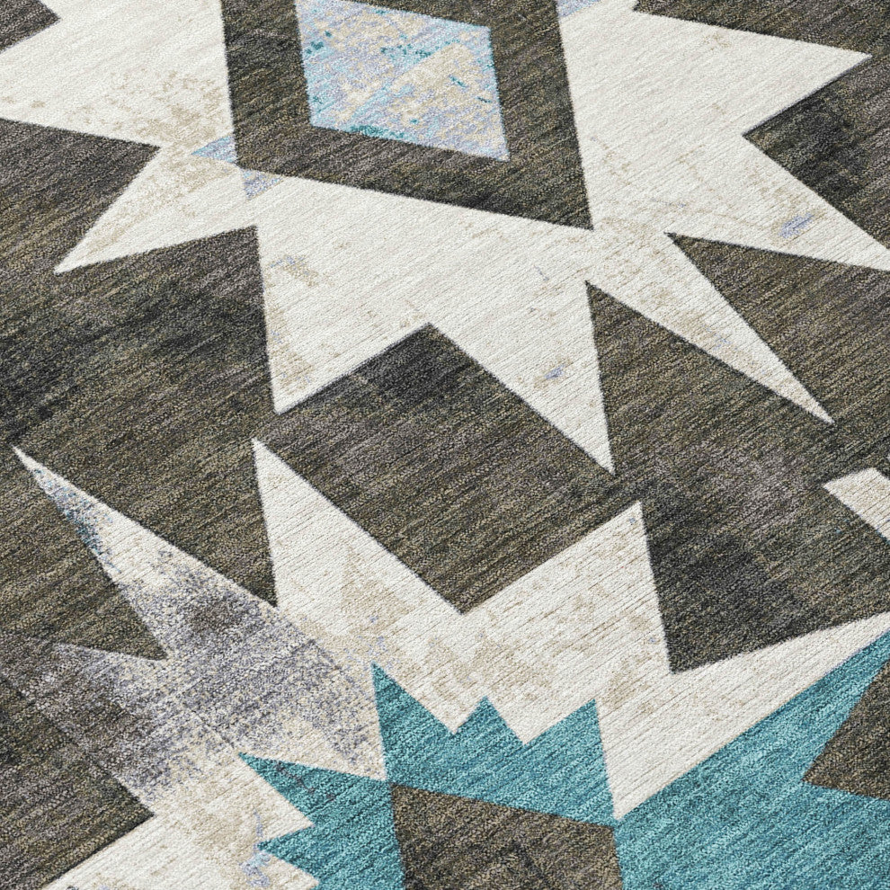 Machine Washable Indoor/Outdoor Chantille ACN1893 Coffee 9' x 12' Rug