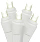 Warm White LED Wide Angle Christmas Light Curtain, White Wire, Set of 35