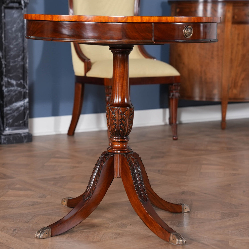 Drum Table With Drawer