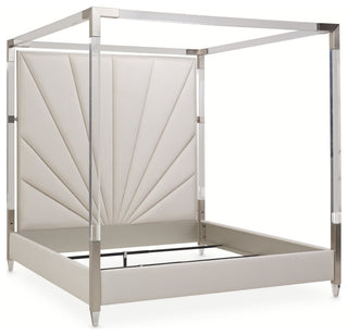 Penthouse Eastern King Canopy Bed, Ash Gray