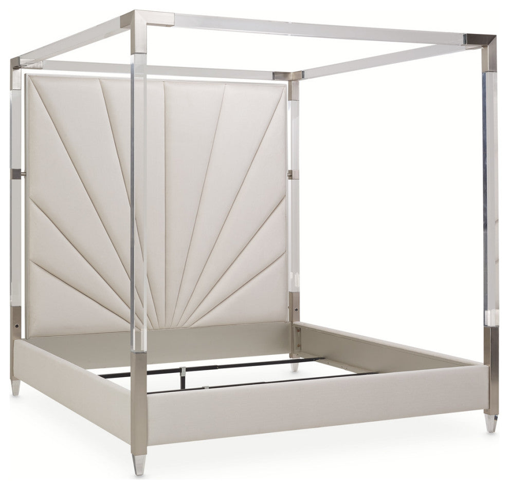 Penthouse Eastern King Canopy Bed, Ash Gray