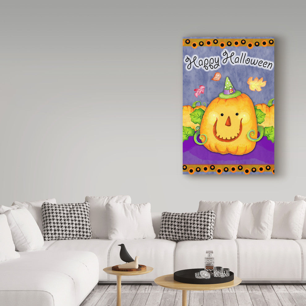 Valarie Wade 'Happy Pumpkin' Canvas Art, 24"x16"