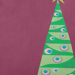Cartoon Christmas Tree Accent Pillow, Passion Flower, 18"x18"
