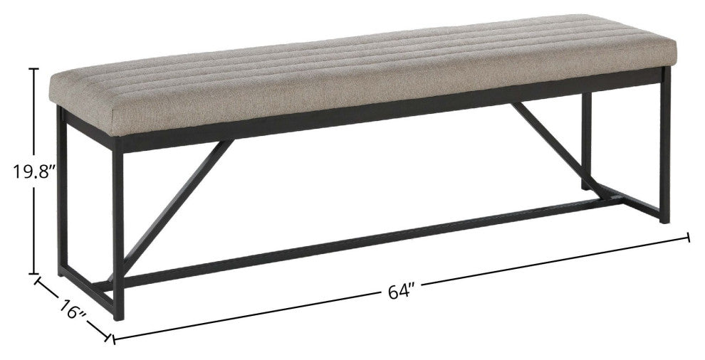 Eden 64" Wide Backless Bench, Dune