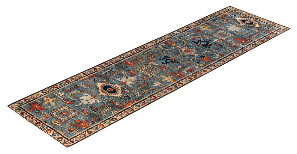 Serapi One-of-a-Kind Hand-Knotted Area Rug Light Blue, 2'8" x 9'6"