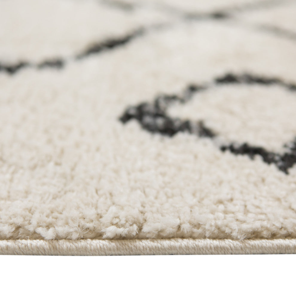 Aspen Shag Polypropylene Area Rug, Cream/Gray, 2'x3'