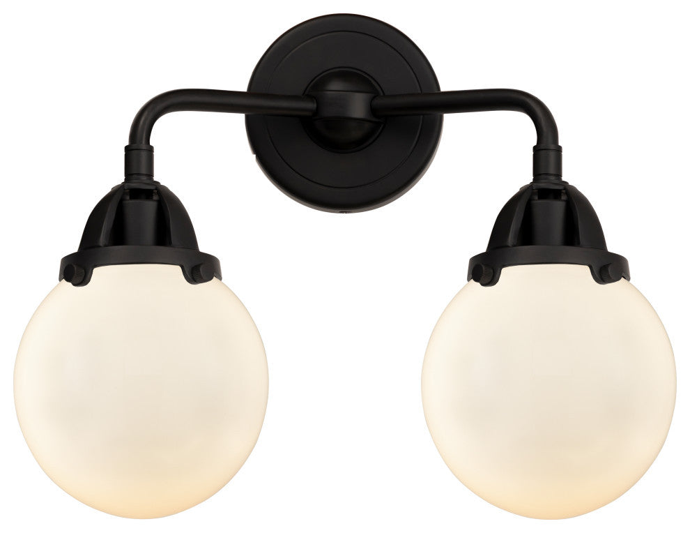 Beacon Bath Vanity Light, Matte Black, Matte White, Matte White