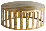 Lucila Flat Coffee Table, Gold-Amber, 14.25" H x 33.5" Diameter