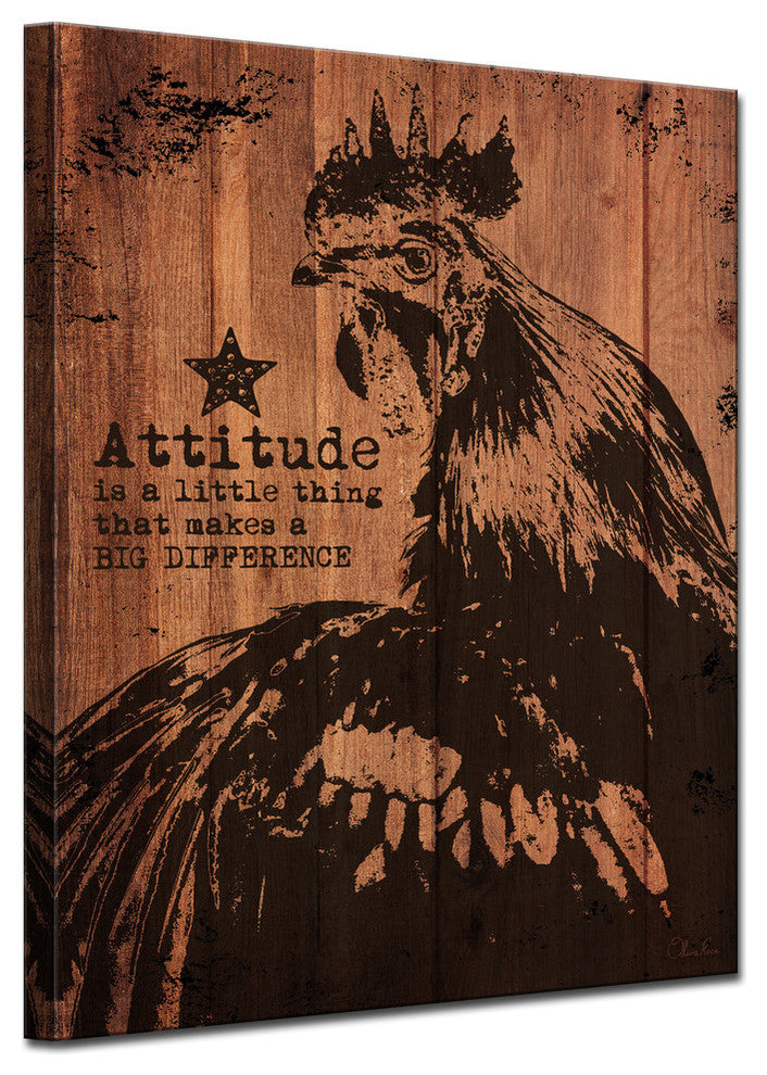 Ready2HangArt Farmhouse ''Rooster'' Wrapped Canvas Animal Wall Art, 12"x16"