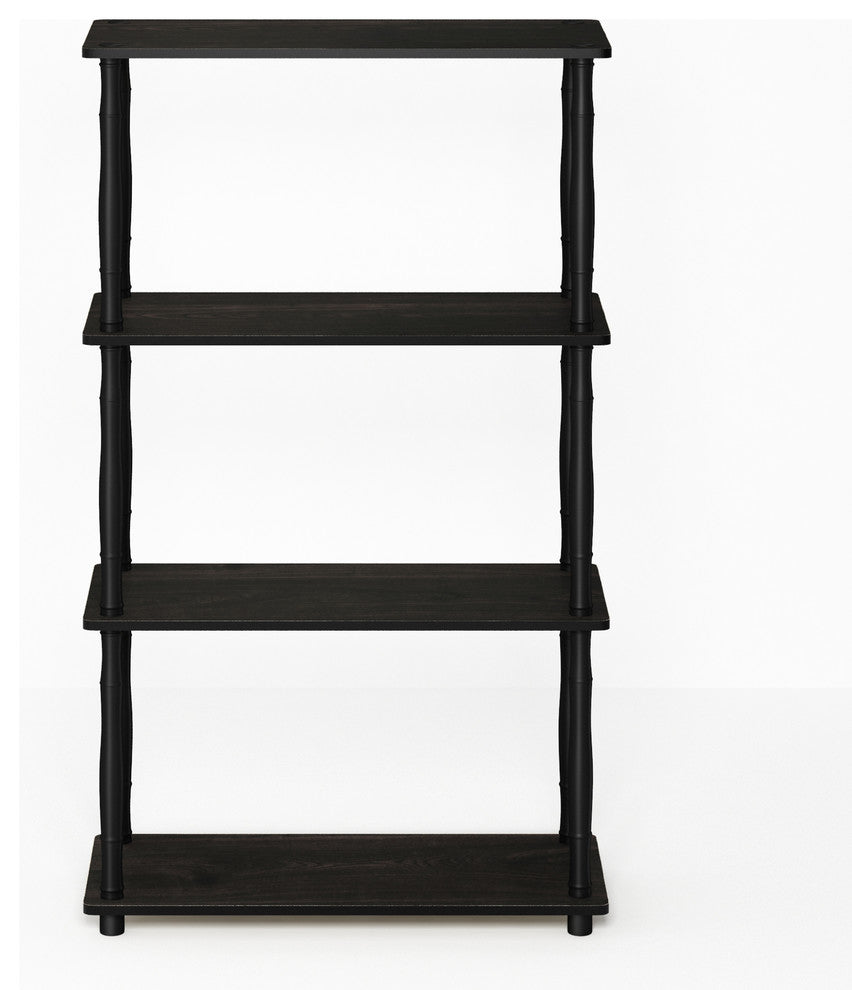 4-Tier Multipurpose Shelf Display Rack, Classic Tubes, Espresso/Black 18034EX/BK