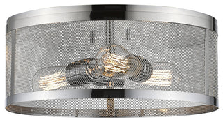 Meshsmith 3 Light Flush Mount in Chrome