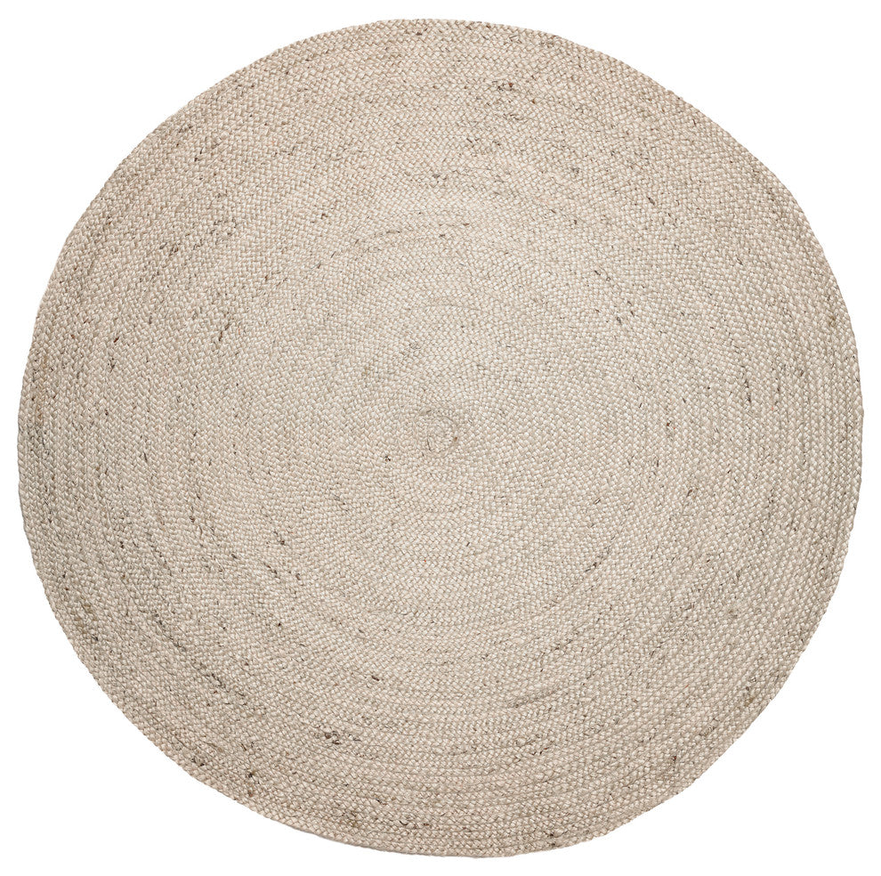 Kerala Jute Area Rug, Ivory, 6' Round