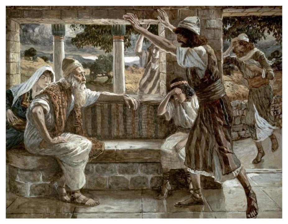 "Job Hears Bad Tidings" Digital Paper Print by James Tissot, 18"x14"
