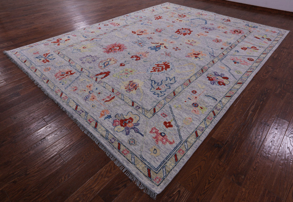10' 5" X 13' 11" Turkish Oushak Hand Knotted Wool Rug - Q16092