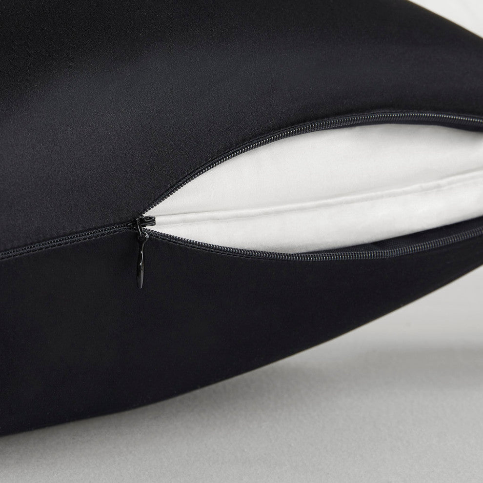 Madison Park Silk 100% Mulberry Silk Pillowcase, Black