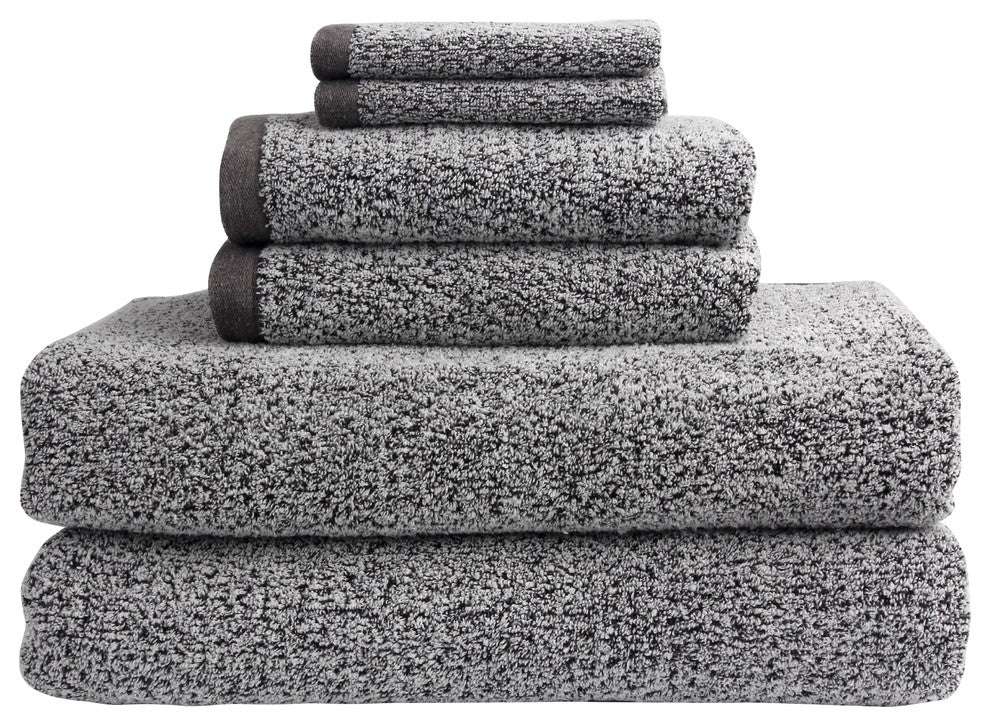 Everplush Diamond Jacquard Bath Sheet Towel Set, 6 Pieces, Gray