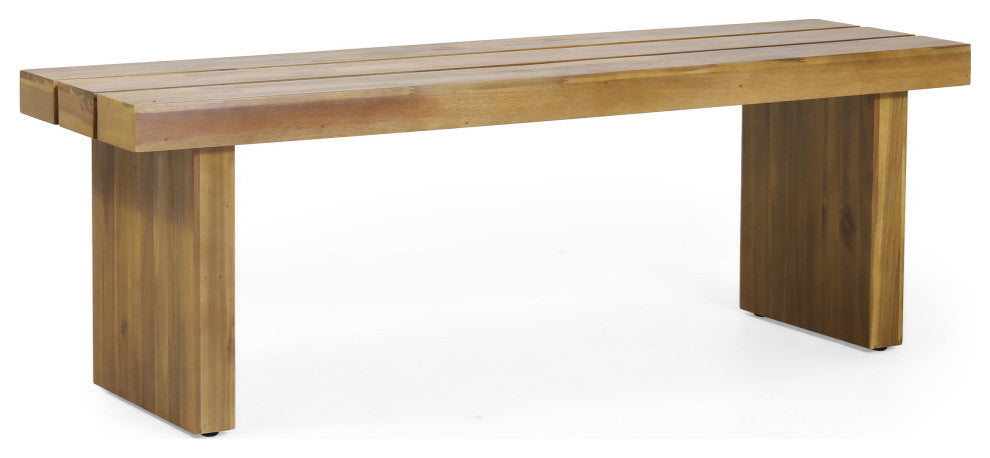 Bagwell Appling Outdoor Acacia Wood Bench, Natural