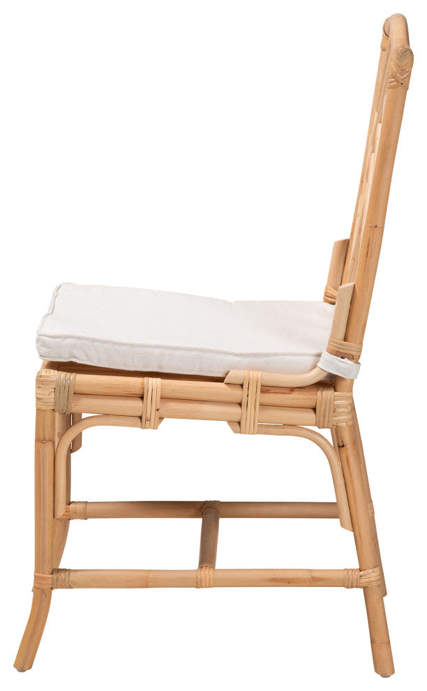 Rio Modern Bohemian Natural Brown Rattan Dining Chair