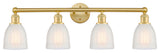 Brookfield 4-Light 33" Bath Vanity Light, Satin Gold Finish, White Shade