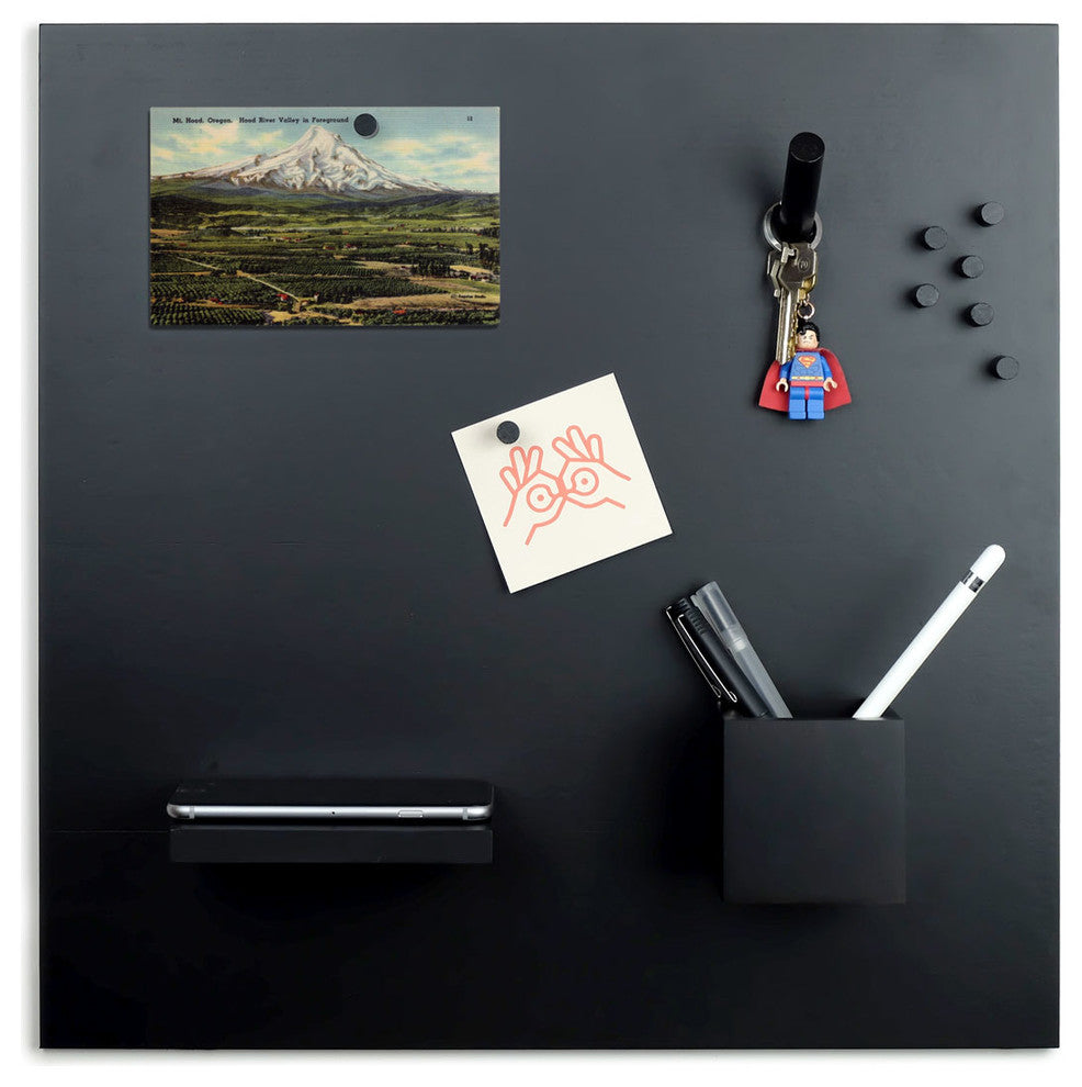 SMORGAS Wood Magnetic Bulletin Board Set, Black