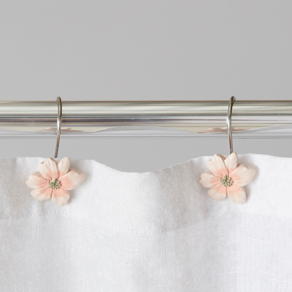 Misty Floral Shower Curtain Hooks