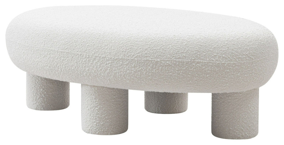 Modrest Gaynes Modern Off-White Fabric Bench