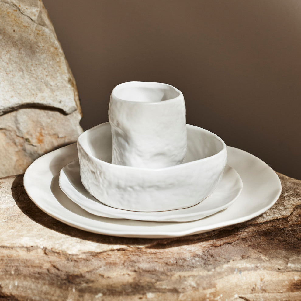 Stone by Mercer Project ATIK Stoneware 32 Piece Dinnerware Set, White