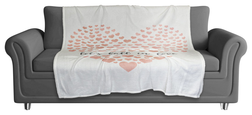 Let's Fall in Love 50x60 Coral Fleece Blanket