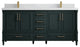 Aberdeen 72 Double Sink Bath Vanity in Dark Forest Green 2" Empira Quartz
