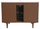 49" Single Sink Vanity, Dark Cherry With Engineered Stone Top