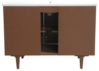 49" Single Sink Vanity, Dark Cherry With Engineered Stone Top
