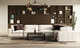 Divani Casa Vicki Modern Ivory Fabric Modular Sectional Sofa