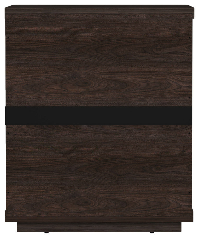 Manhattan Comfort Evelyn Nightstand, Brown, Single