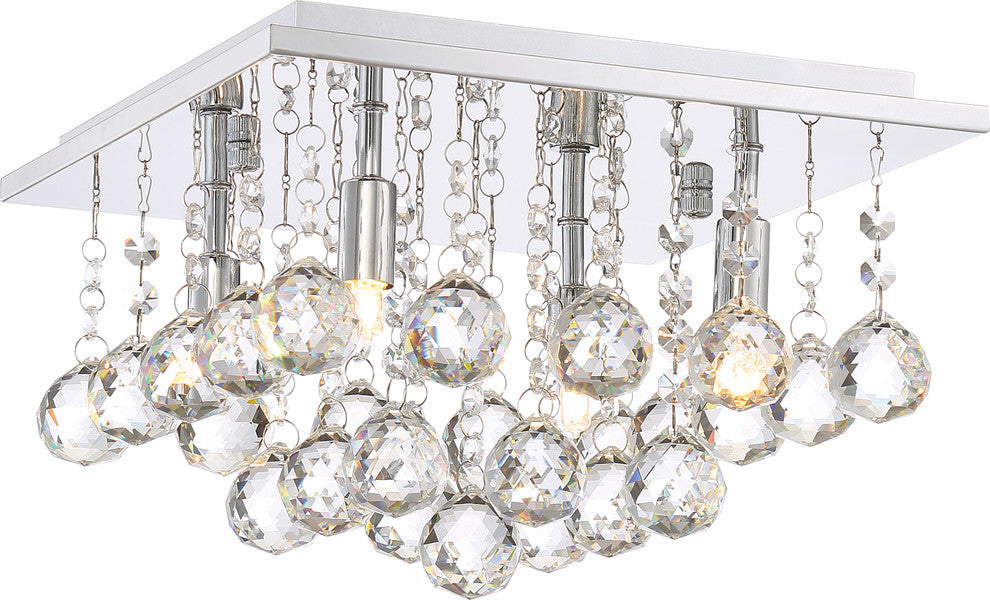 Quoizel BRX1611C Four Light Flush Mount Bordeaux Polished Chrome