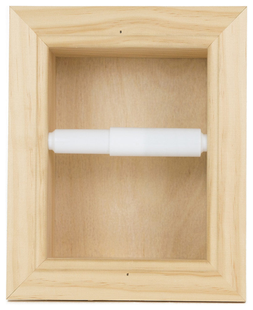 Tampa Recessed Solid Wood Toilet Paper Holder 7 x 8.5, Unfinished