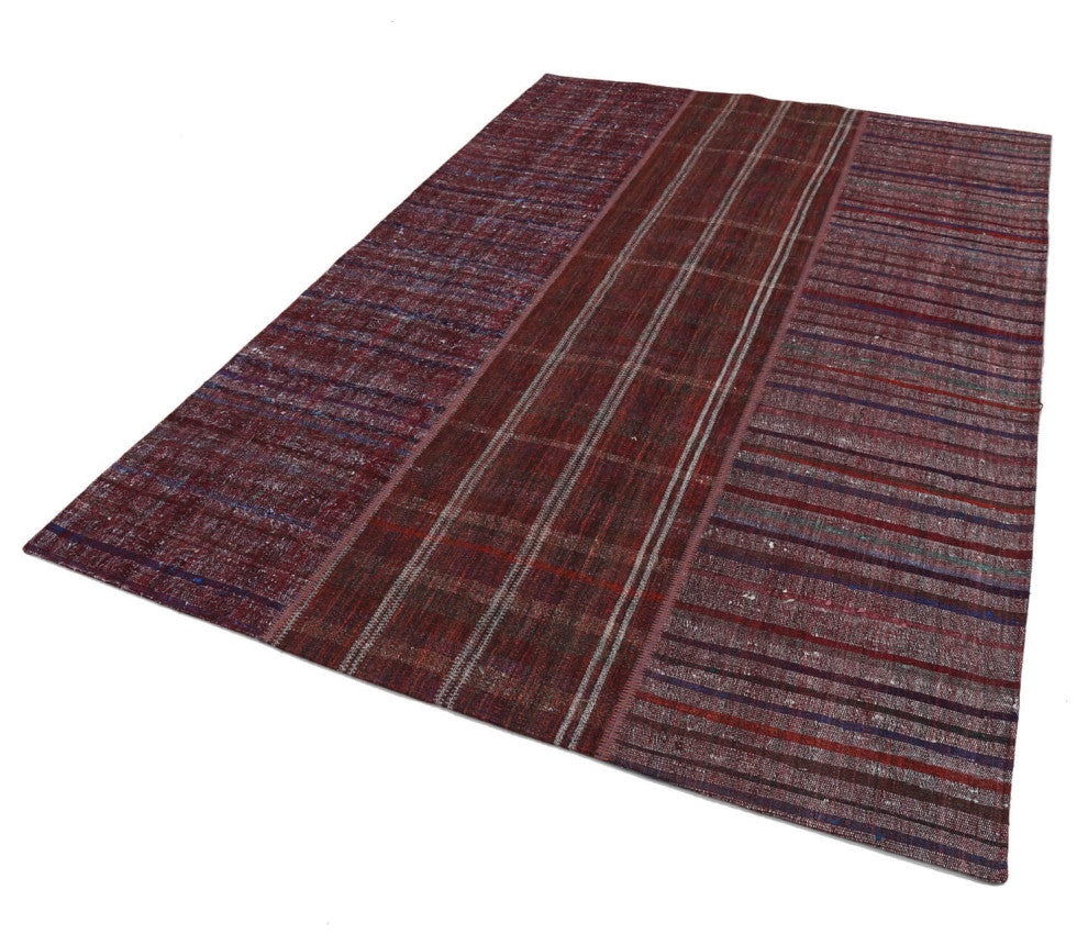 Rug N Carpet - Handmade Turkish 6' 9'' x 9' 10'' Unique Patchwork Kilim Rug