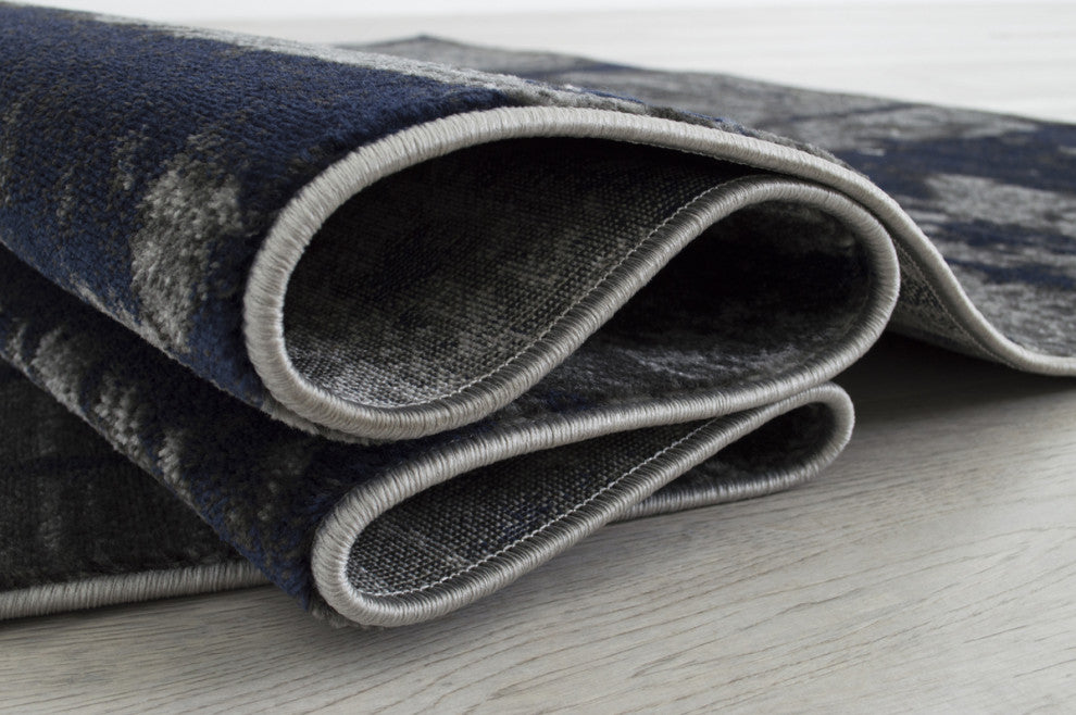 Allstar Rugs Modern and Contemporary Rectangular Accent Rug, Gray, 8'x10'