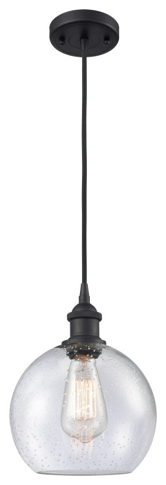 Innovations Lighting 516-1P-BK-G124-8 Athens 1 Light 8" Mini Pendant