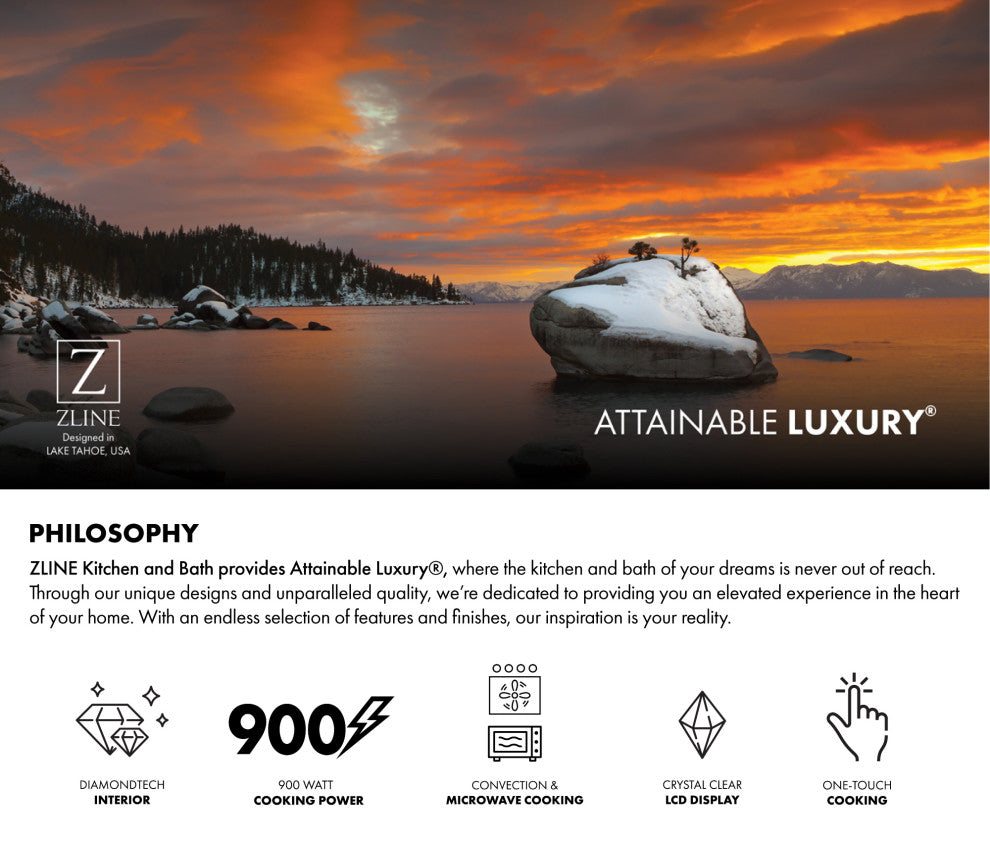 ZLINE Over the Range Convection Microwave in Stainless Steel with Modern Handle