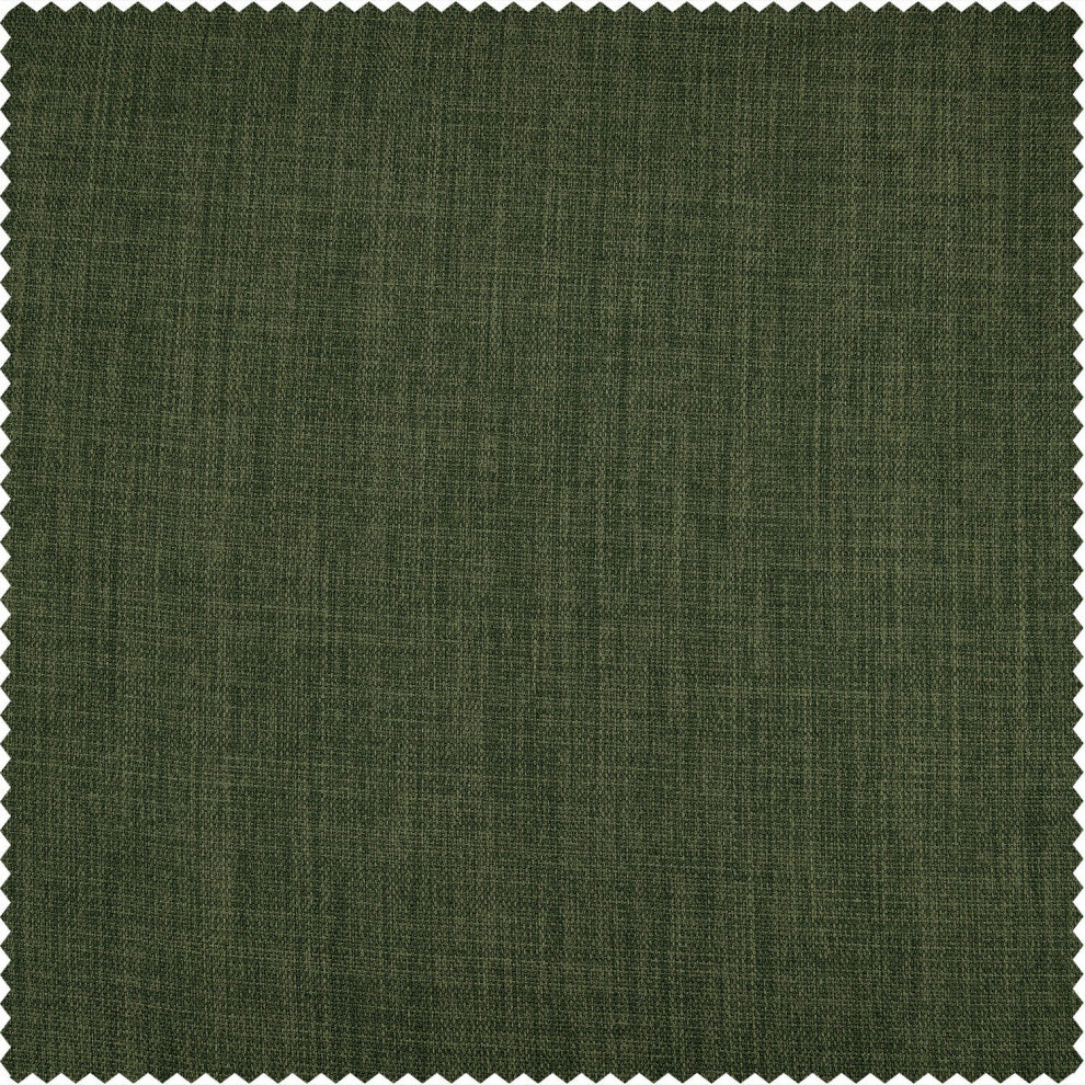 Tuscany Green Faux Linen Room Darkening Fabric Sample, 4Wx4L