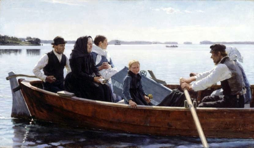 Albert Edelfelt A Child's Funeral, Gallery Wrapped Canvas Print, 18"x27"
