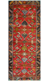 Fine Vintage Distressed Marlayne Rust/Charcoal Runner, 3'5 x 9'0