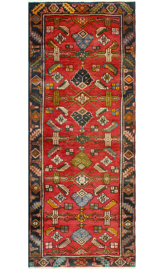 Fine Vintage Distressed Marlayne Rust/Charcoal Runner, 3'5 x 9'0