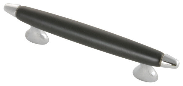 Belwith Hickory 3 In. Aero Chrome With Black Cabinet Pull P3392-CHB Hardware