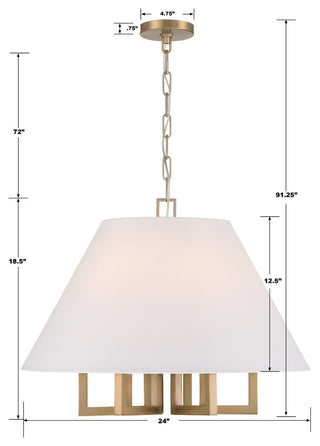 Libby Langdon for Crystorama Westwood 6-Light Vibrant Gold Chandelier