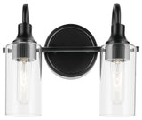 12.5" 2-Light Vanity Light With Clear Glass