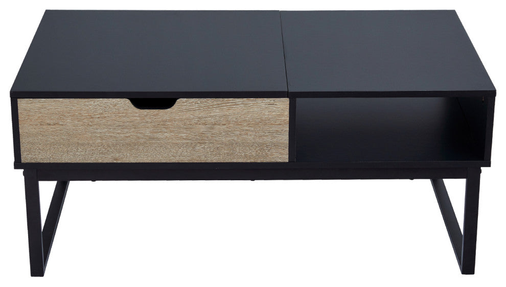 Lift Top Coffee Table w/ Storage, Metal Legs
