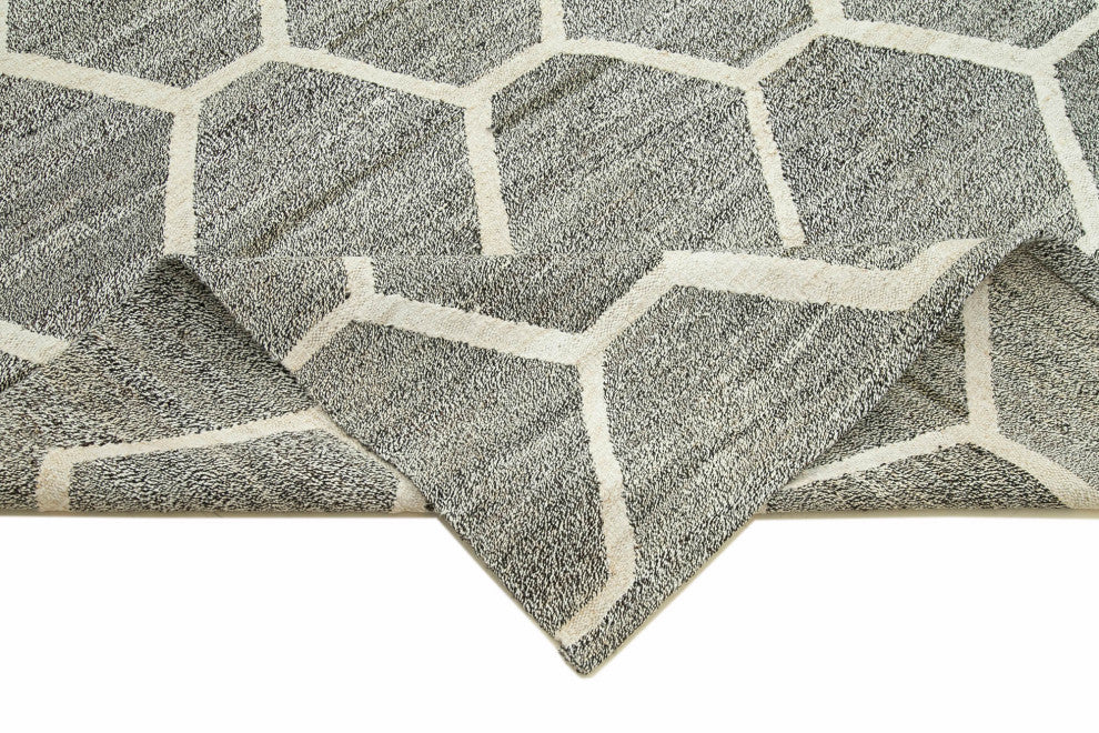 Rug N Carpet - Handmade Turkish 8' 3'' x 9' 11'' Modern Design Wool Kilim Rug