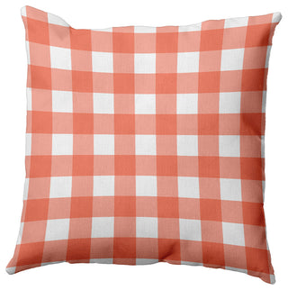 Gingham Plaid Accent Pillow, Harvest Orange, 20"x20"